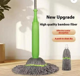 2-in-1 Self-Wringing Dehydrated Floor Mop | Microfiber Wet & Dry Mopping Stick | Moppers for Cleaning Floor | Office, Home & Kitchen