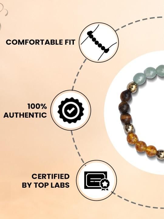 Dhan Yog Bracelet | Attracts Wealth &amp; Financial Prosperity | Pyrite, Citrine, &amp; Aventurine bracelet | Astrology Dhanyog Bracelet for Men &amp; Women | Certificate of Authenticity&nbsp