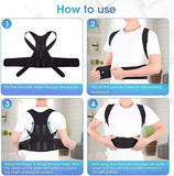 Posture Corrector Belt for Men & Women – Adjustable Back Brace for Spine Alignment, Shoulder & Upper Back Pain Relief | Comfortable Unisex Clavicle Support Brace (Black)