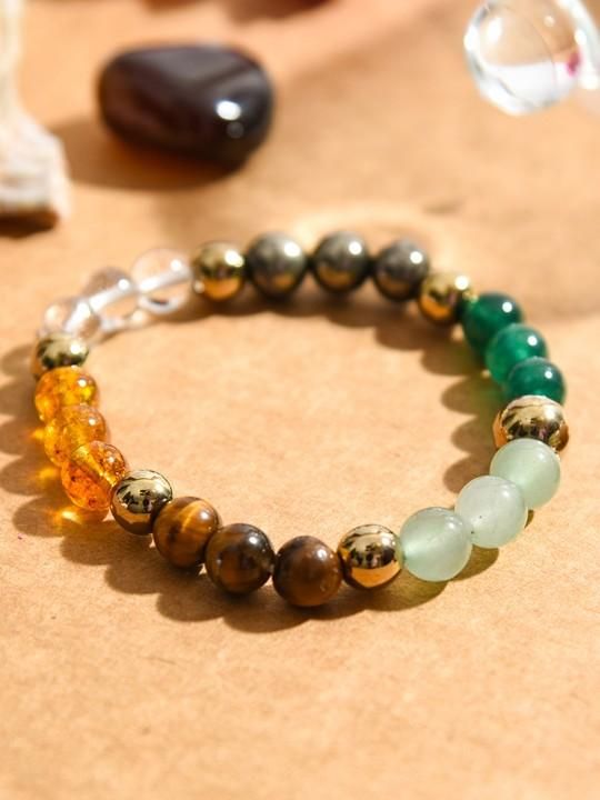 Dhan Yog Bracelet | Attracts Wealth & Financial Prosperity | Pyrite, Citrine, & Aventurine bracelet | Astrology Dhanyog Bracelet for Men & Women | Certificate of Authenticity 