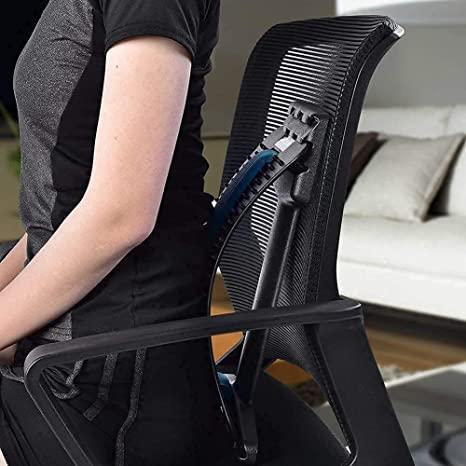 Product Back Stretcher Multi-Level Lumbar Region Back Support for Lower & Upper Muscle Pain Relief Spinal Curve Back Relaxation Device for Bed Chair & Car, Plastic
