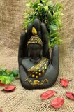 Polyresin Golden Handcrafted Palm Buddha Polyresin Showpiece