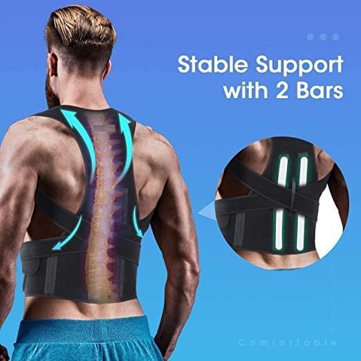 Posture Corrector Belt for Men & Women – Adjustable Back Brace for Spine Alignment, Shoulder & Upper Back Pain Relief | Comfortable Unisex Clavicle Support Brace (Black)