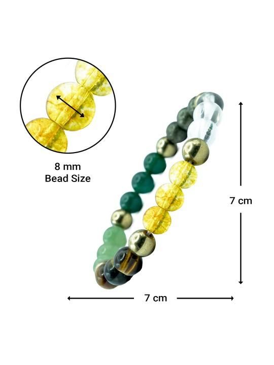 Dhan Yog Bracelet | Attracts Wealth &amp; Financial Prosperity | Pyrite, Citrine, &amp; Aventurine bracelet | Astrology Dhanyog Bracelet for Men &amp; Women | Certificate of Authenticity&nbsp