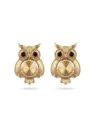 Wise & Whimsical: Amber Crystal Owl Statement Stud Earrings