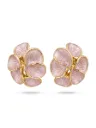 Blossom Muse: 3D Hand-Painted Pink Enamel Floral Stud Earrings