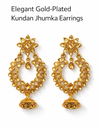Elegant Gold-Plated Kundan Jhumka Earrings for Women | Traditional Ethnic Jewellery